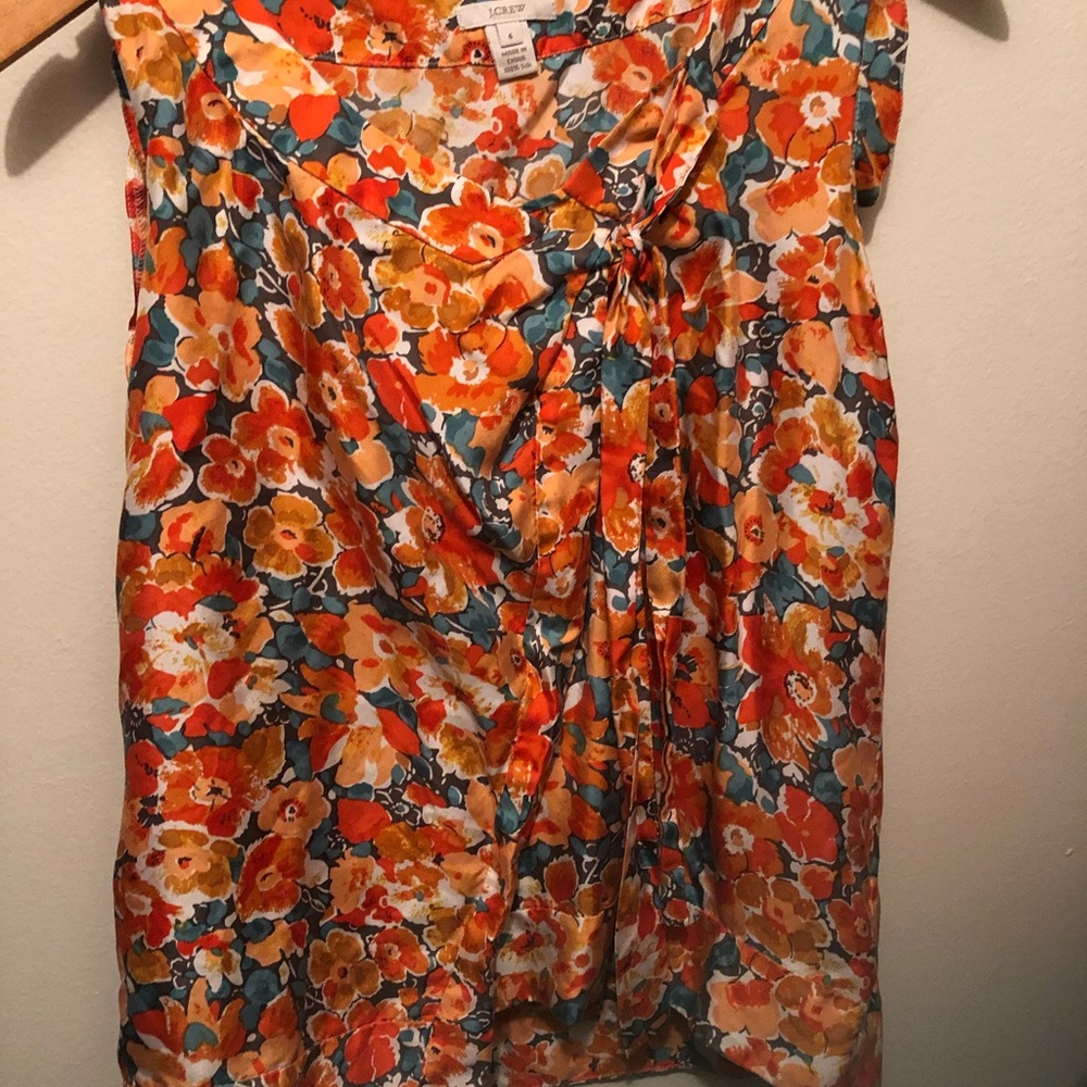 Floral silk top